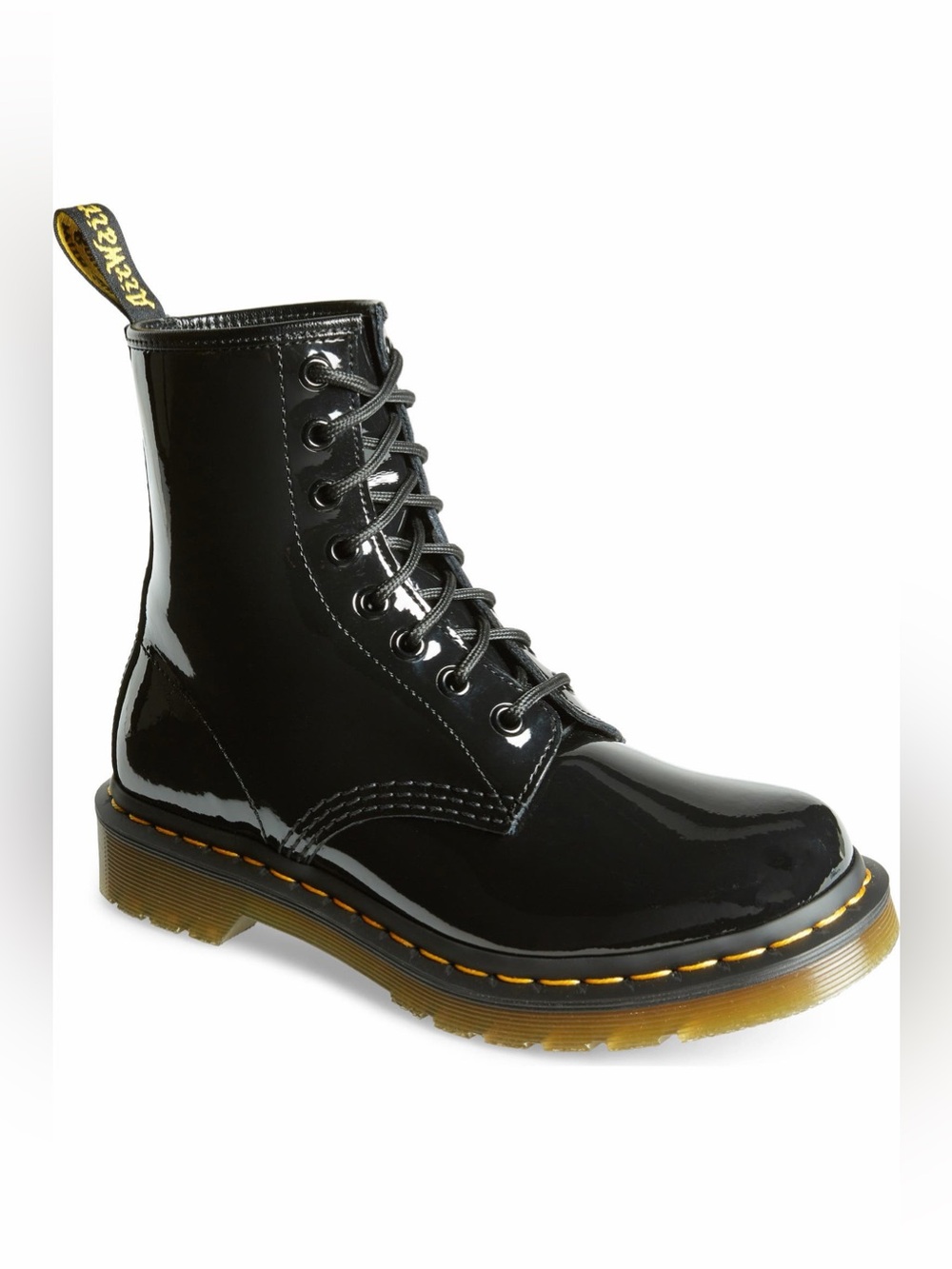 Dr. Martens 1460 Women’s Patent Leather Lace-Up Boot in Black size 7